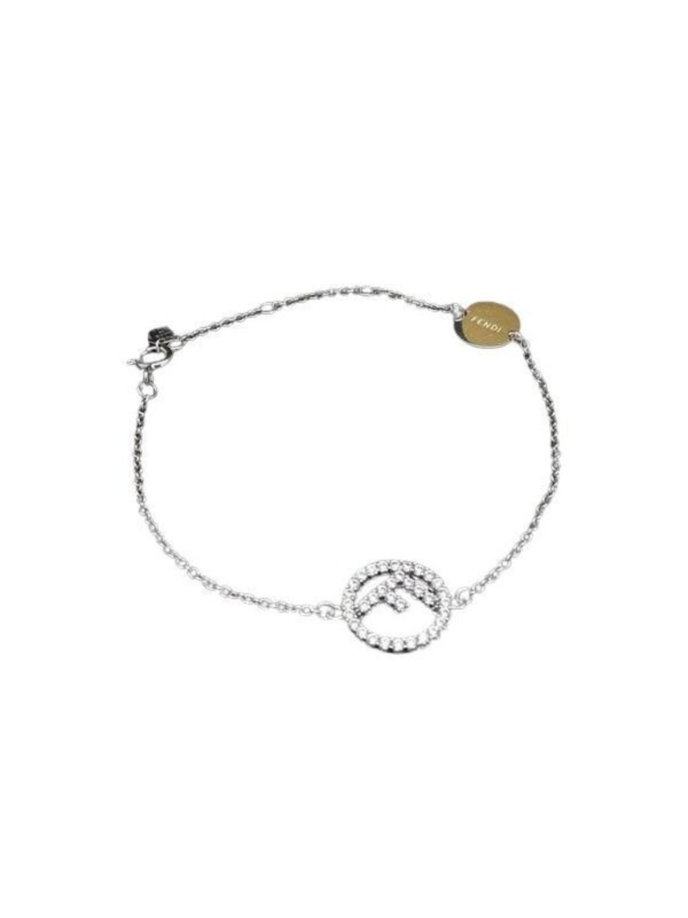 Fendi Bracelet Silver Metal Rhinestone